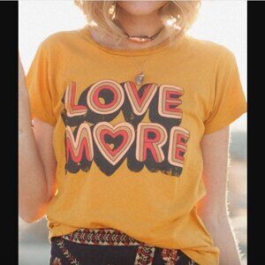 Dazey LA Mustard Yellow Love More Graphic Tee S